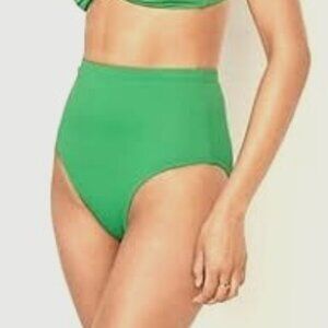 Extra High Waisted HR French Cut Kelly Green Bikini Swim Bottoms L